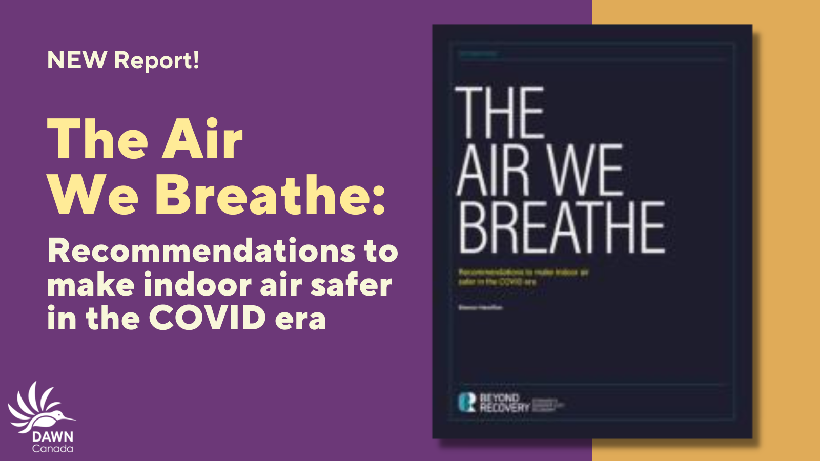 The Air We Breathe Recommendations to make indoor air safer in the COVID era