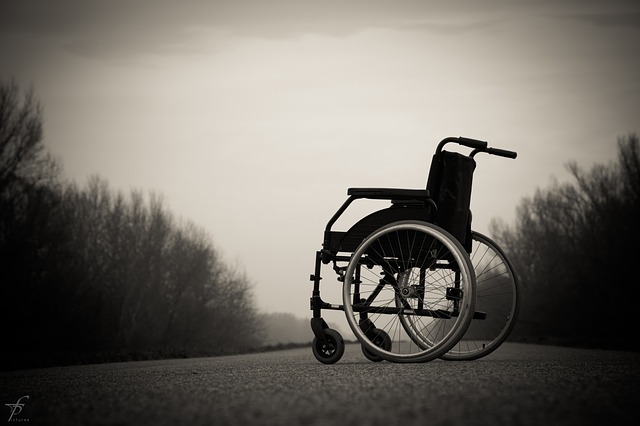 a b&w wheelchair